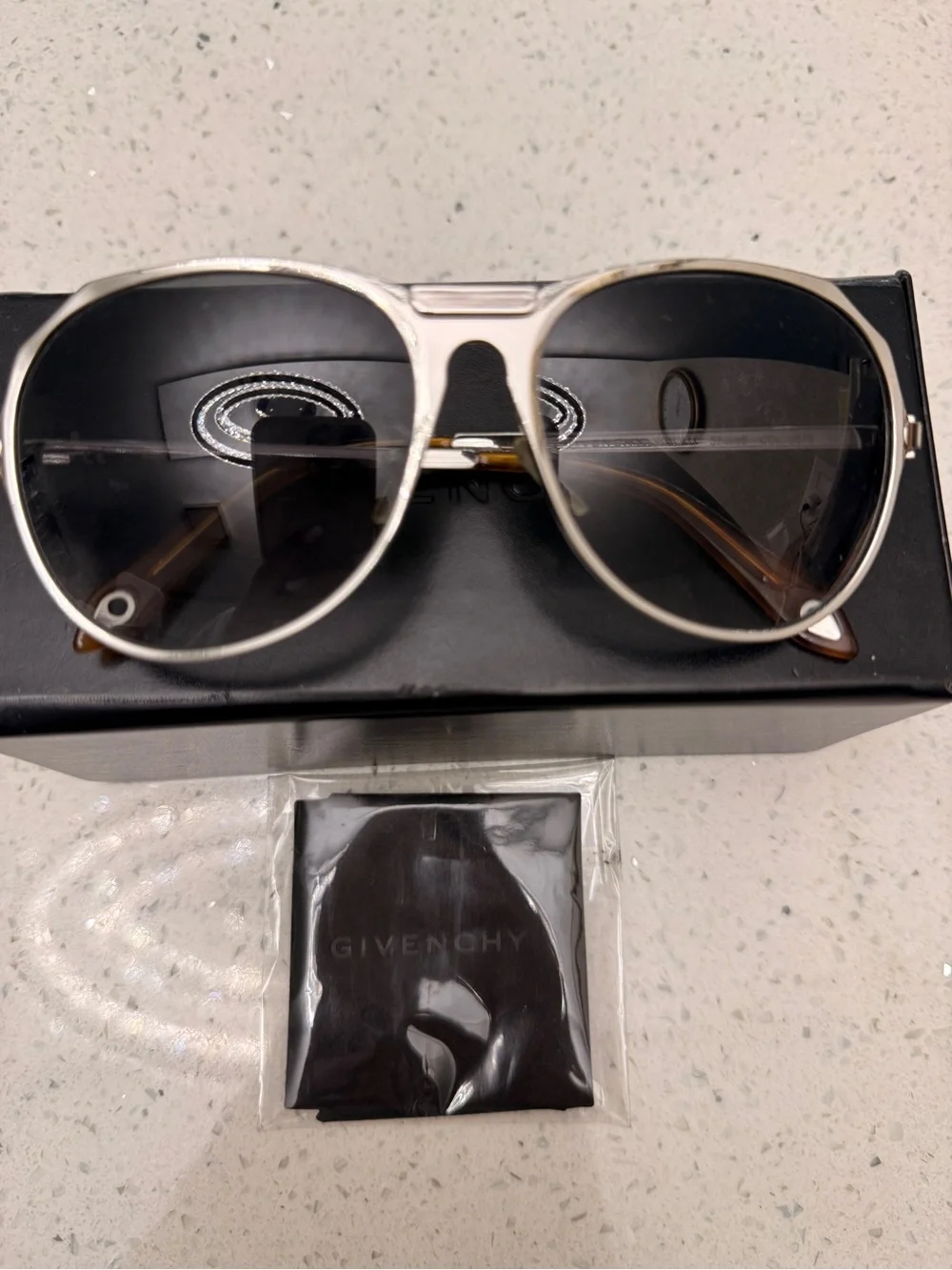 Givenchy Aviator Sunglasses with Dark Lenses